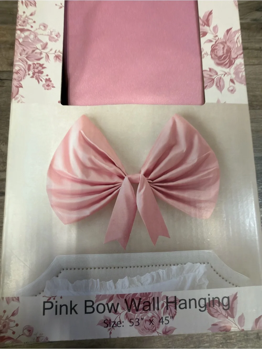 NIB Teen Home Pink Satin Bow Wall Hanging 53” x 45”